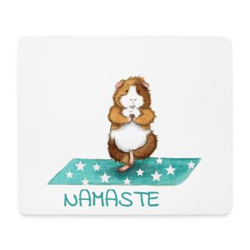 Meerschweinchen Yoga Namaste - Mousepad (Querformat) - Weiß - Vorne