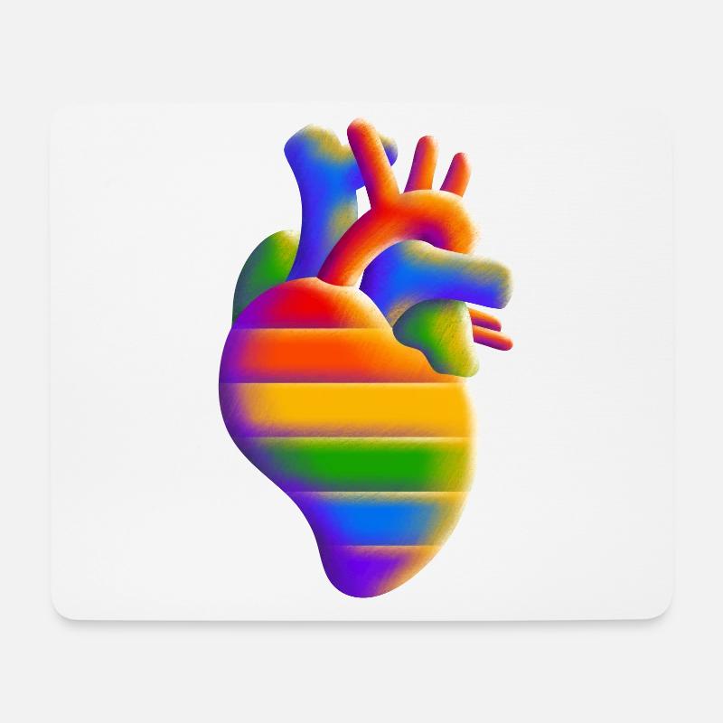 Beating with Pride - Herz - Liebe - Mousepad (Querformat) - Weiß
