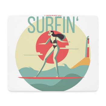 I wanna go surfing - Mousepad (Querformat) - Weiß - Vorne