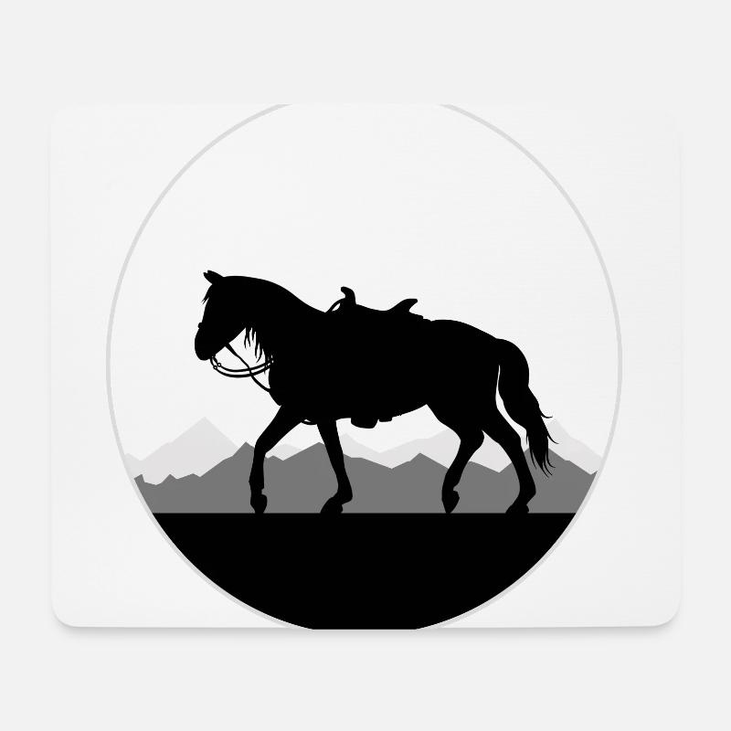 Cowgirls Westernreiten Pferde Reiten Mädchen - Mousepad (Querformat) - Weiß