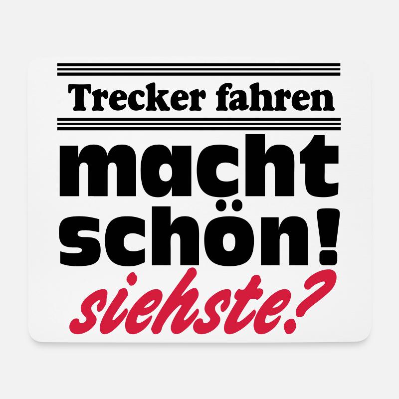 Traktor , Trecker , Trecker fahren (25) - Mousepad (Querformat) - Weiß