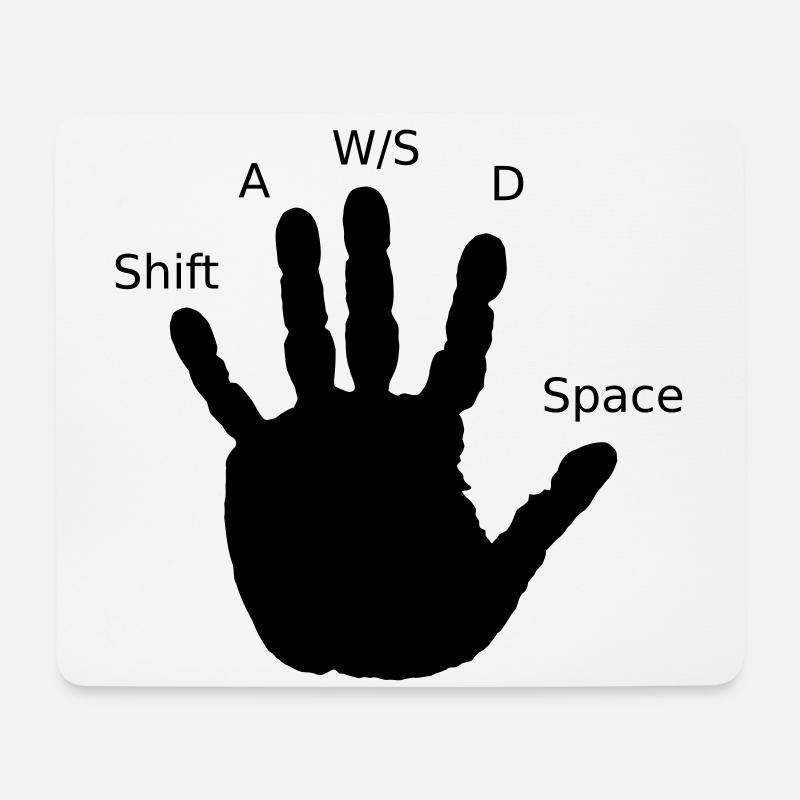 Gamer Hand - Mousepad (Querformat) - Weiß