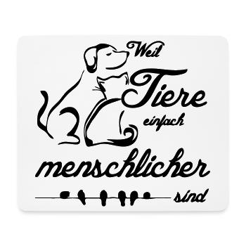 Tiere Menschen Tierfreund Tierschutz Geschenk - Mousepad (Querformat) - Weiß - Vorne