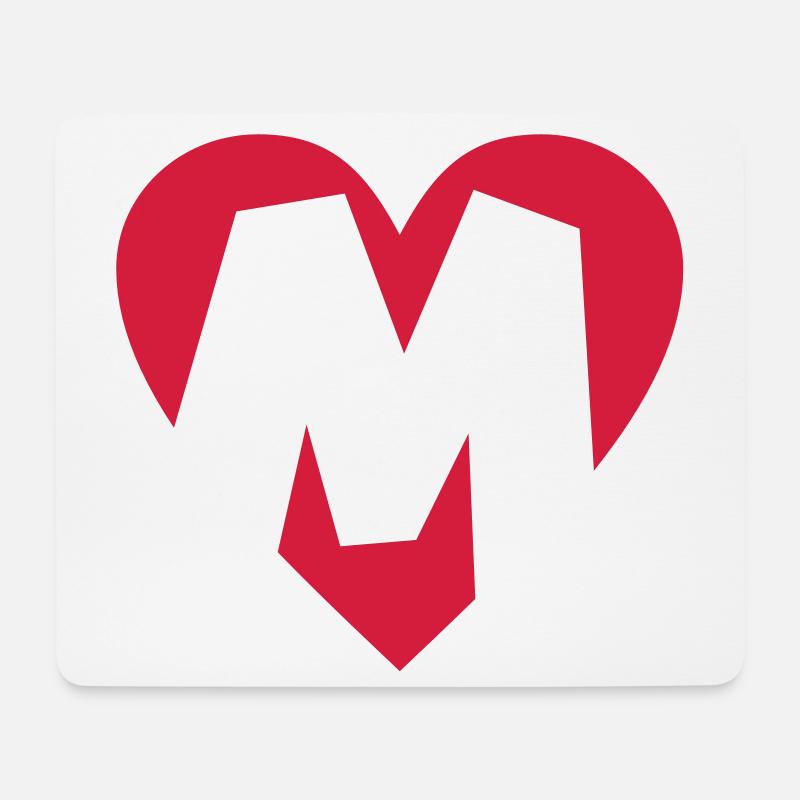 Herz M - I love M - Buchstabe M - Mousepad (Querformat) - Weiß