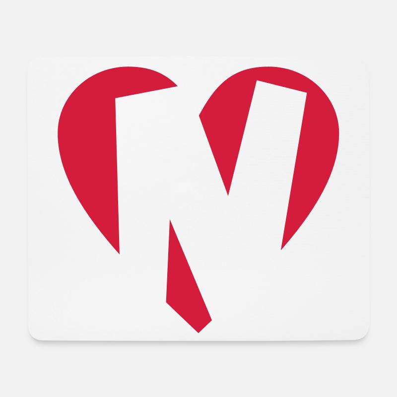 Herz N - I Love N - Buchstabe N - Mousepad (Querformat) - Weiß