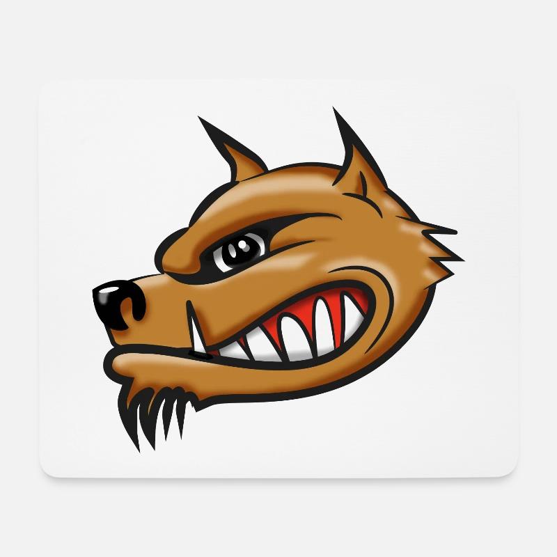 Hyäne Cartoon Airbrush - Mousepad (Querformat) - Weiß