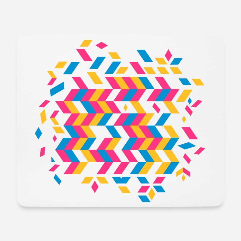 Fischgrätenmuster - Mousepad (Querformat) - Weiß