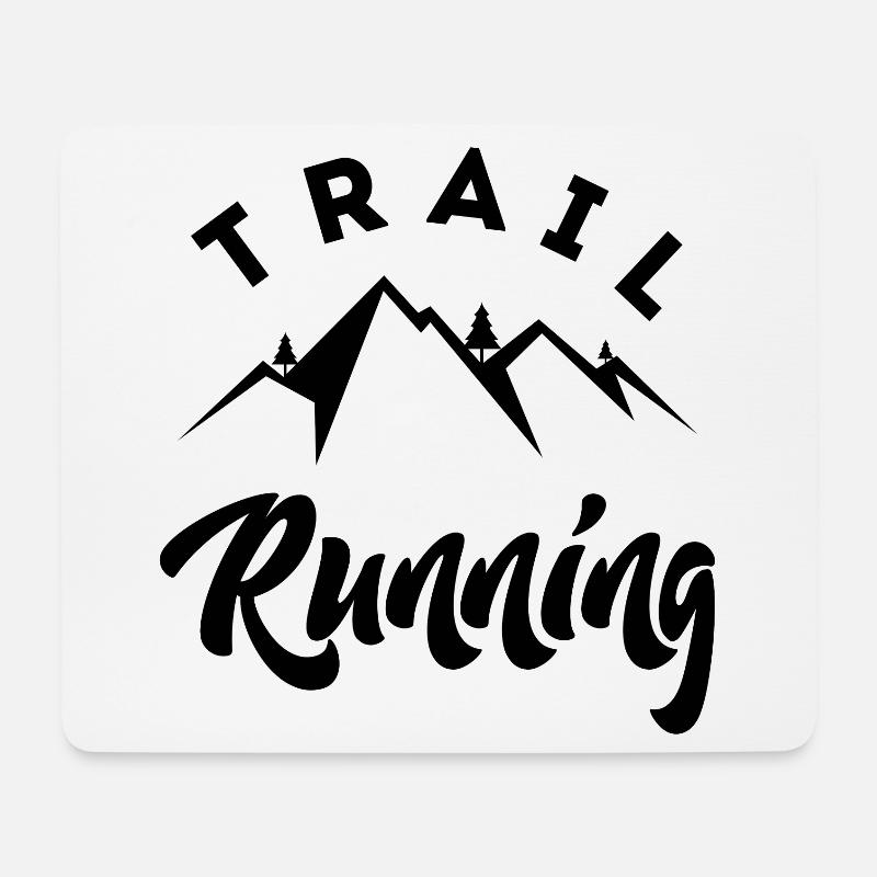 Trail Running - Mousepad (Querformat) - Weiß