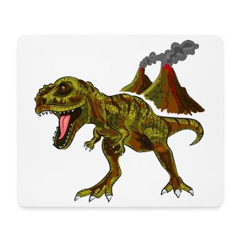 Dinosaurier Vulkan - Mousepad (Querformat) - Weiß - Vorne