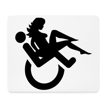 Wheelchair user with lady on lap # - Mouse Pad (horizontal) - white - Front