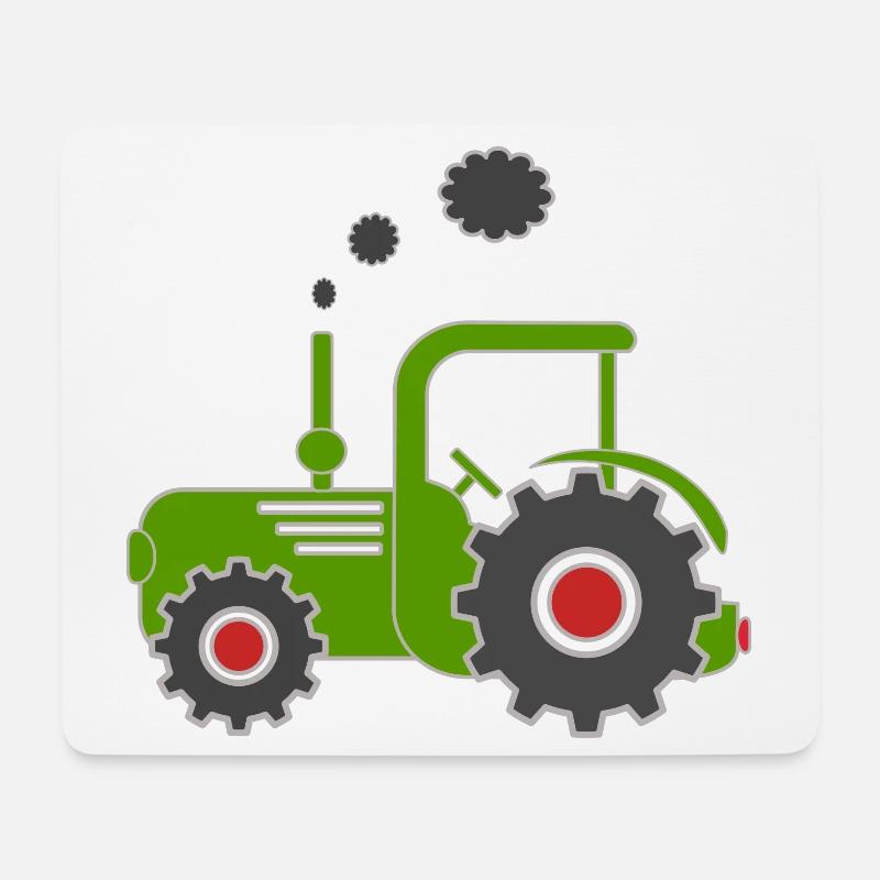 Grüner Traktor - Mousepad (Querformat) - Weiß