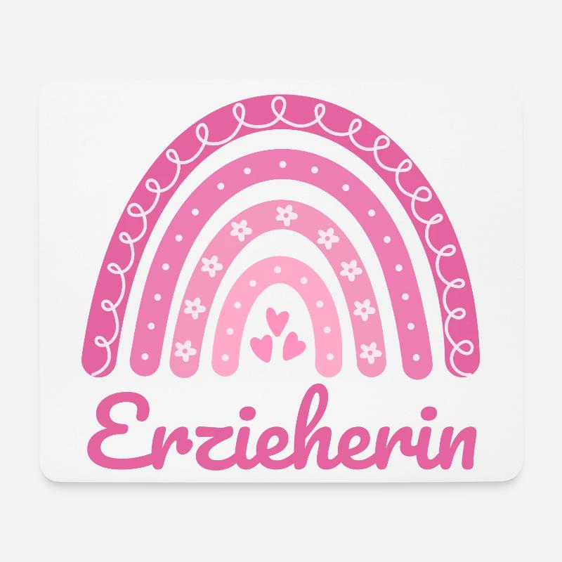 Erzieherin Regenbogen - Mousepad (Querformat) - Weiß