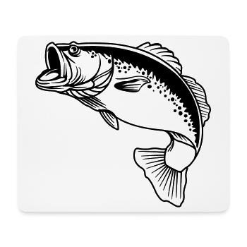 Logo transparent de poisson pour pêcheur - Tapis de souris (format paysage) - blanc - Devant