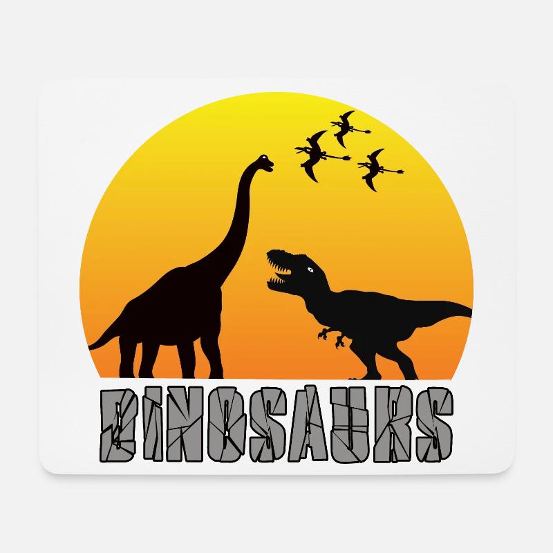 Dinosaurier - Mousepad (Querformat) - Weiß