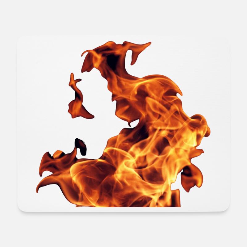 Abstrakte Flammen auf Schwarz - Mousepad (Querformat) - Weiß