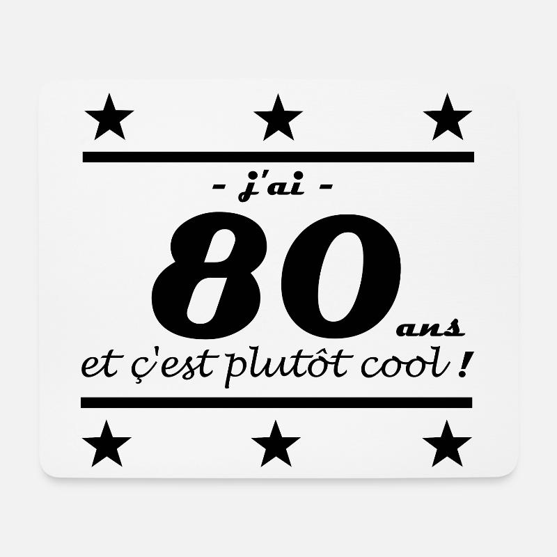 j ai 80 ans - Tapis de souris (format paysage) - blanc