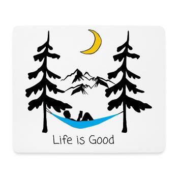 Conception ludique de lune souriante nocturne - Tapis de souris (format paysage) - blanc - Devant