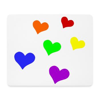 LGBT-Herzen - Mousepad (Querformat) - Weiß - Vorne
