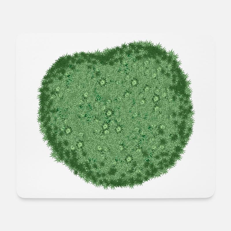 natürlich frisch wirkendes grünes Moos Kissen - Mousepad (Querformat) - Weiß
