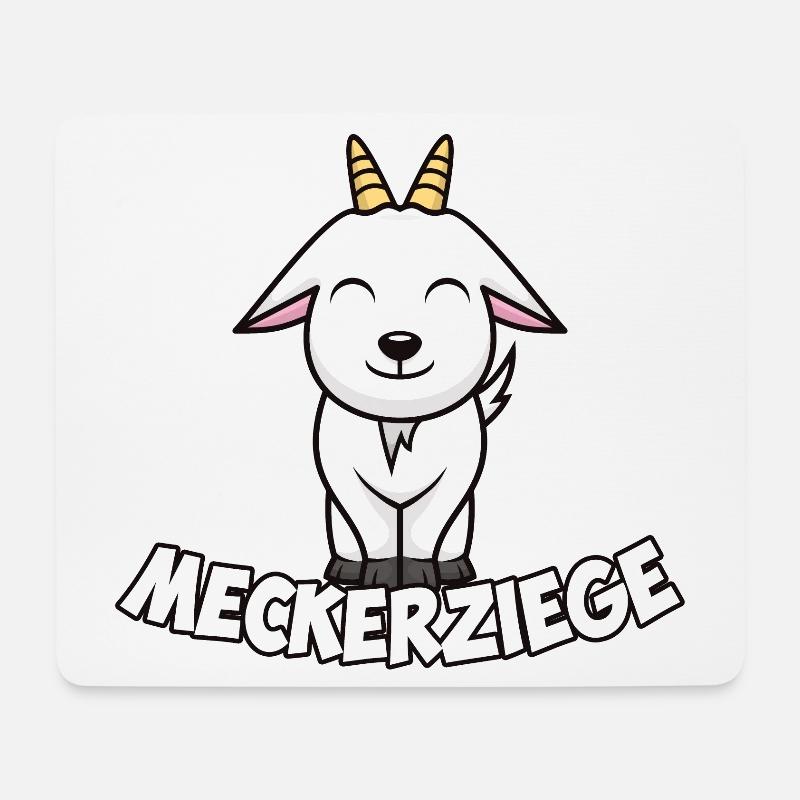Meckerziege - Mousepad (Querformat) - Weiß