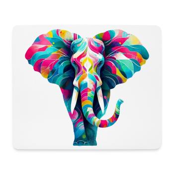 Éléphant - Tapis de souris (format paysage) - blanc - Devant