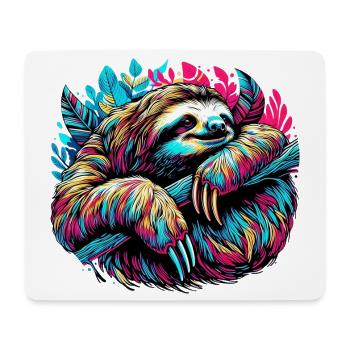 Faultier - Mousepad (Querformat) - Weiß - Vorne