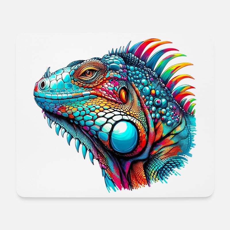 Leguan - Mousepad (Querformat) - Weiß