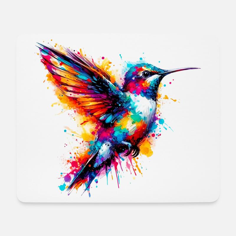 Kolibri - Mousepad (Querformat) - Weiß