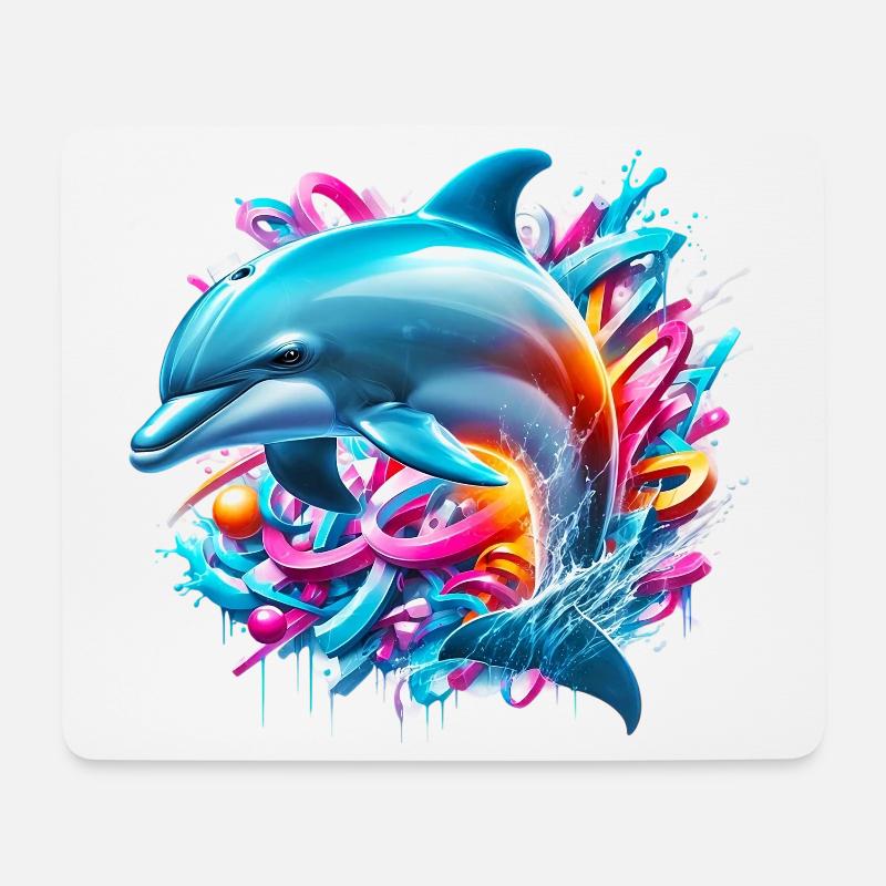 Delfin - Mousepad (Querformat) - Weiß