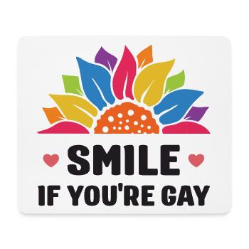 LGBT Pride Month - Smile If You're Gay - Mouse Pad (horizontal) - white - Front