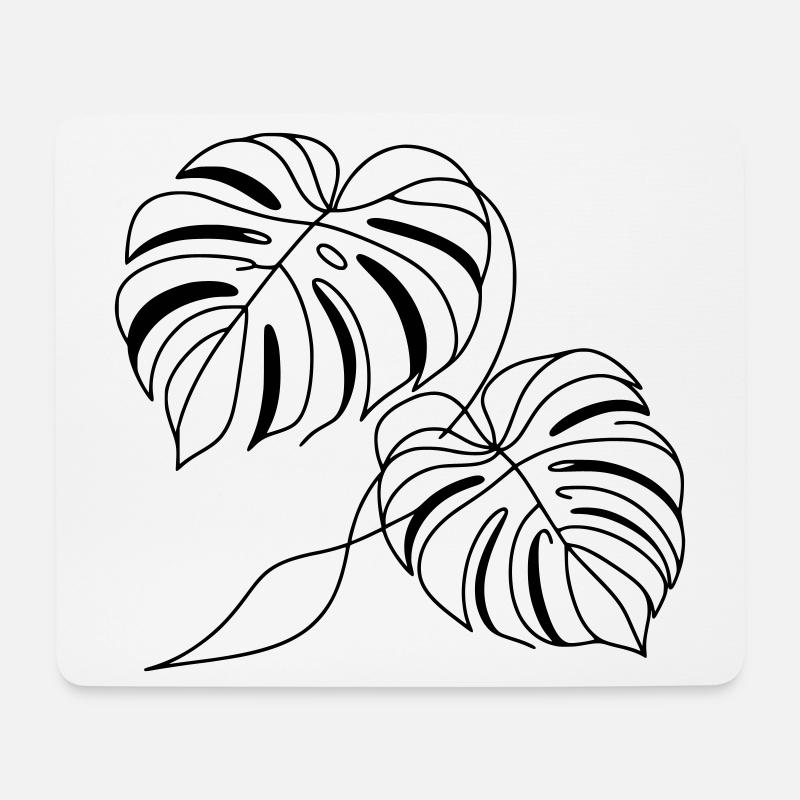 Monstera - Tapis de souris (format paysage) - blanc
