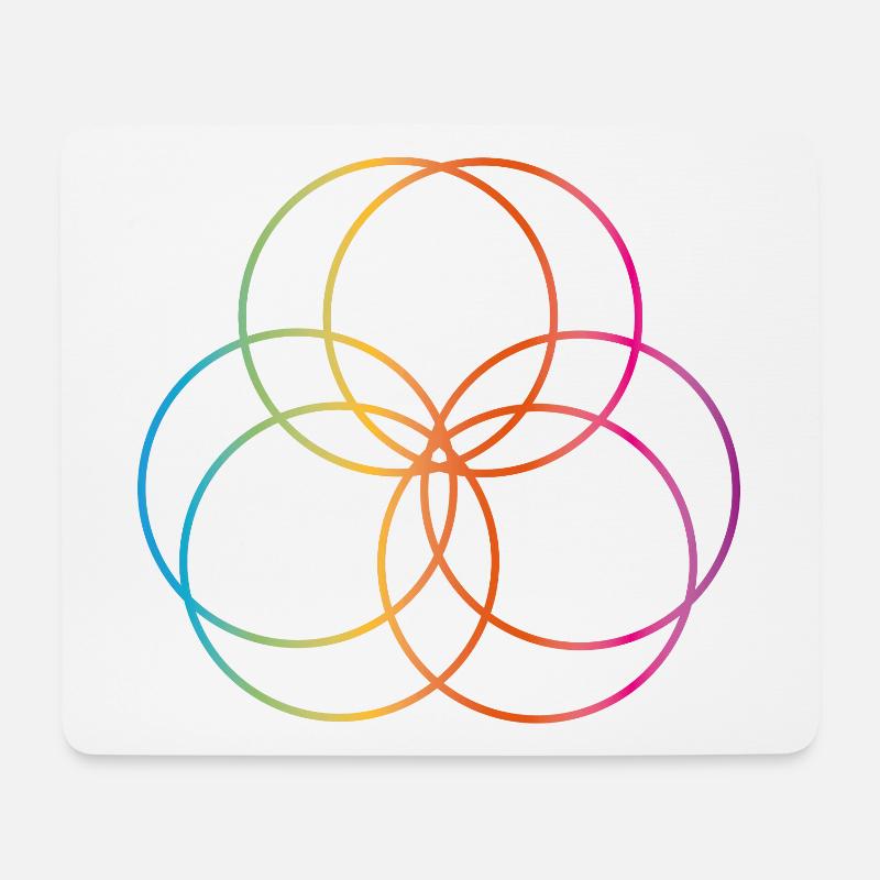 Yoga Meditation Kreis Regenbogen farbenfroh Yogi - Mousepad (Querformat) - Weiß