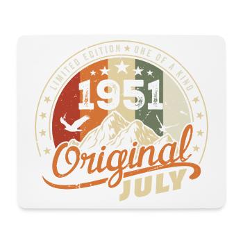 1951 Juli 1951 Hemd Geburtstag 1951 Geschenk - Mousepad (Querformat) - Weiß - Vorne