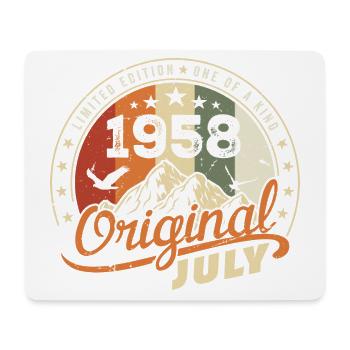 1958 July 1958 Shirt Birthday 1958 Gift - Mouse Pad (horizontal) - white - Front
