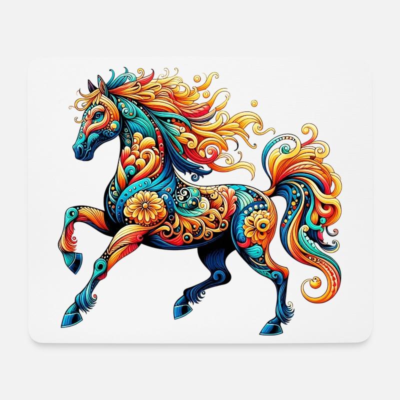 Pferd - Mousepad (Querformat) - Weiß