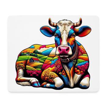 Vache - Tapis de souris (format paysage) - blanc - Devant