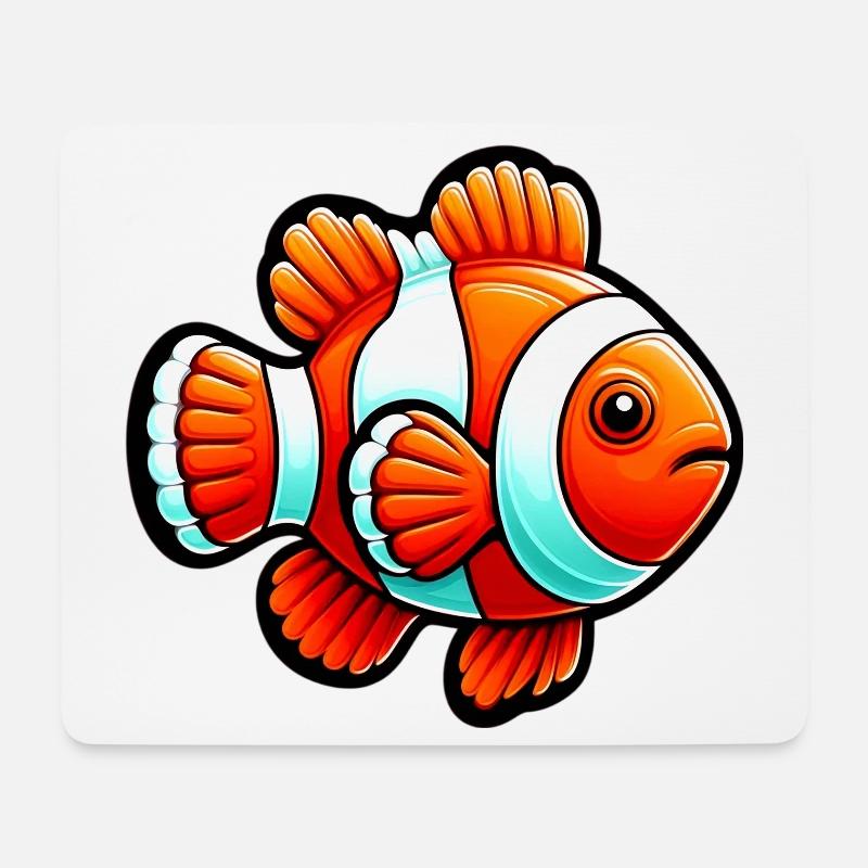Clownfisch - Mousepad (Querformat) - Weiß