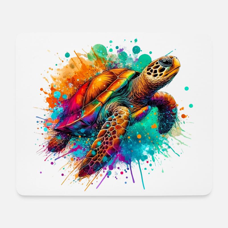 Schildkröte - Mousepad (Querformat) - Weiß