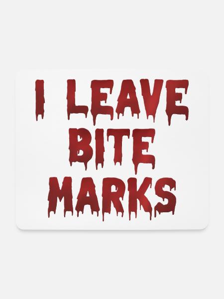 Bite Mark's Blood Traces - Mouse Pad (horizontal) - white