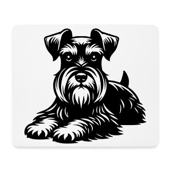 Schnauzer nain - Tapis de souris (format paysage) - blanc - Devant