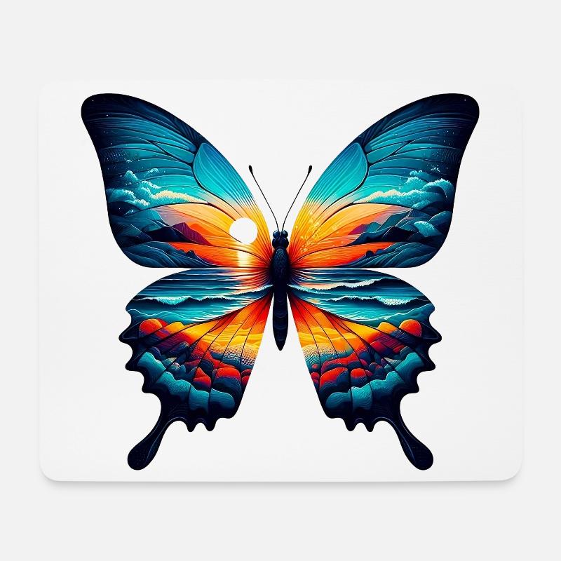 Schmetterling - Mousepad (Querformat) - Weiß