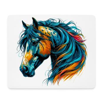 Cheval - Tapis de souris (format paysage) - blanc - Devant