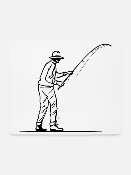 Angler - Mousepad (Querformat) - Weiß