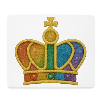 Rainbow Glitter Crown Design - Mouse Pad (horizontal) - white - Front