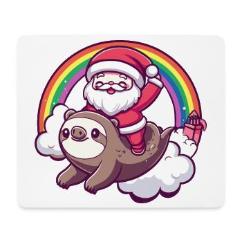 Faultier Weihnachtsmann Weihnachten - Mousepad (Querformat) - Weiß - Vorne
