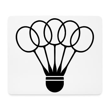 Badminton Shuttlecock with Racket Fan - Mouse Pad (horizontal) - white - Front