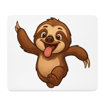 Faultier Freundschaft Rennen Lustig - Mousepad (Querformat) - Weiß - Vorne