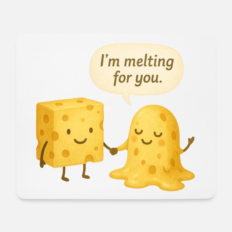 Käse und Schmelzkäse Paar Valentinstag Liebe Ehe - Mousepad (Querformat) - Weiß