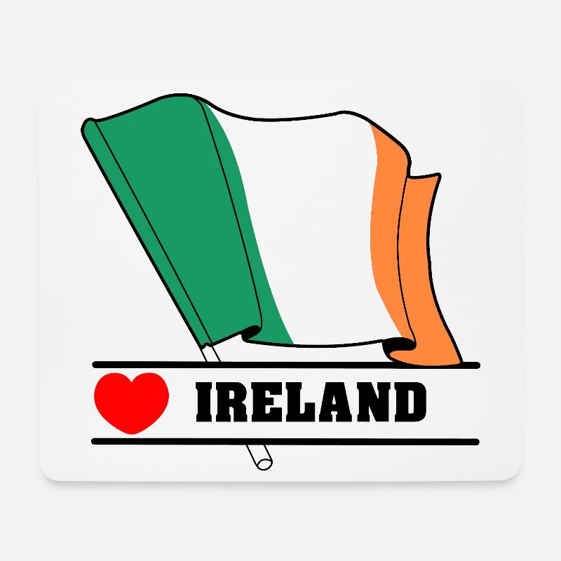 Irland-Flagge mit Herz - Mousepad (Querformat) - Weiß