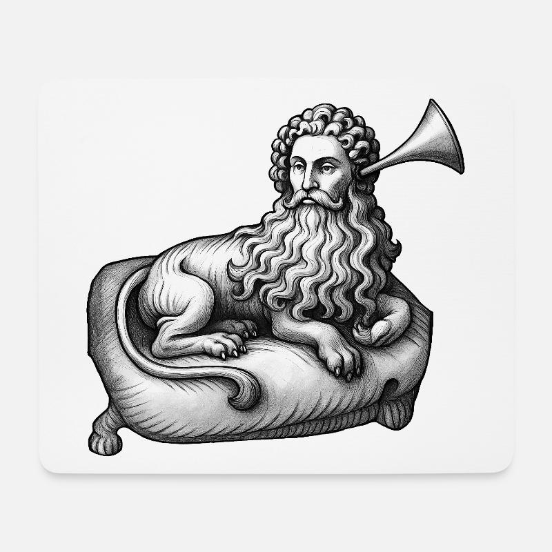 TAUBER LÖWENMANN – schwarz und weiß - Mousepad (Querformat) - Weiß